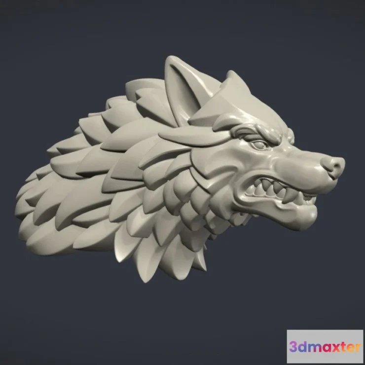 1533172 - PBR Game 3D Models - Wolf Head V 3D Max