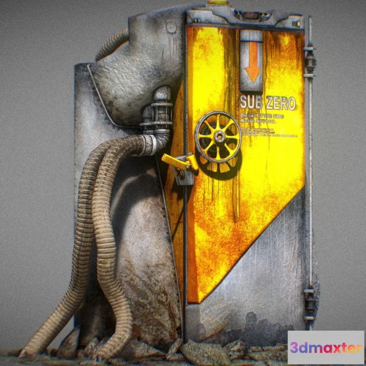 1533224 - PBR Game 3D Models - X Fridge 3D Max