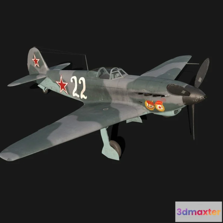 1533244 - PBR Game 3D Models - Yakovlev Yak 9 Fighter 3D Max