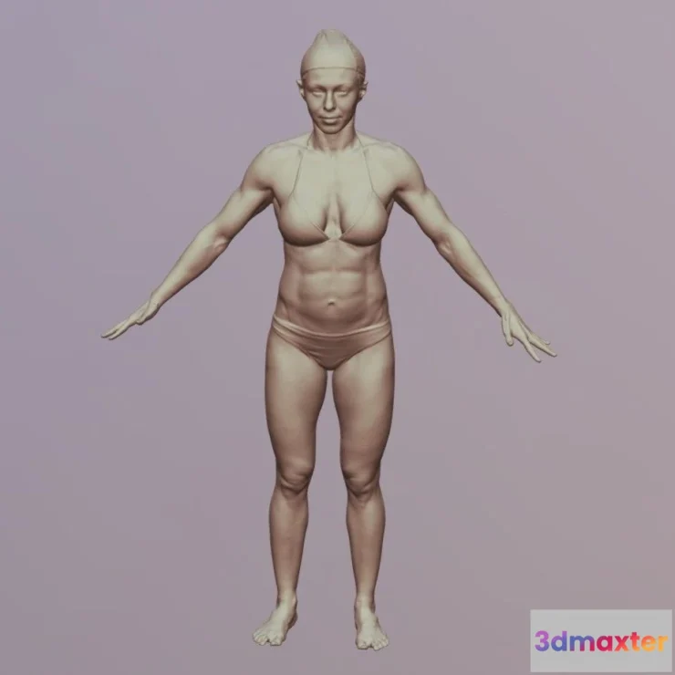 1533290 - PBR Game 3D Models - 3D Body Scan Natasa 3D Max