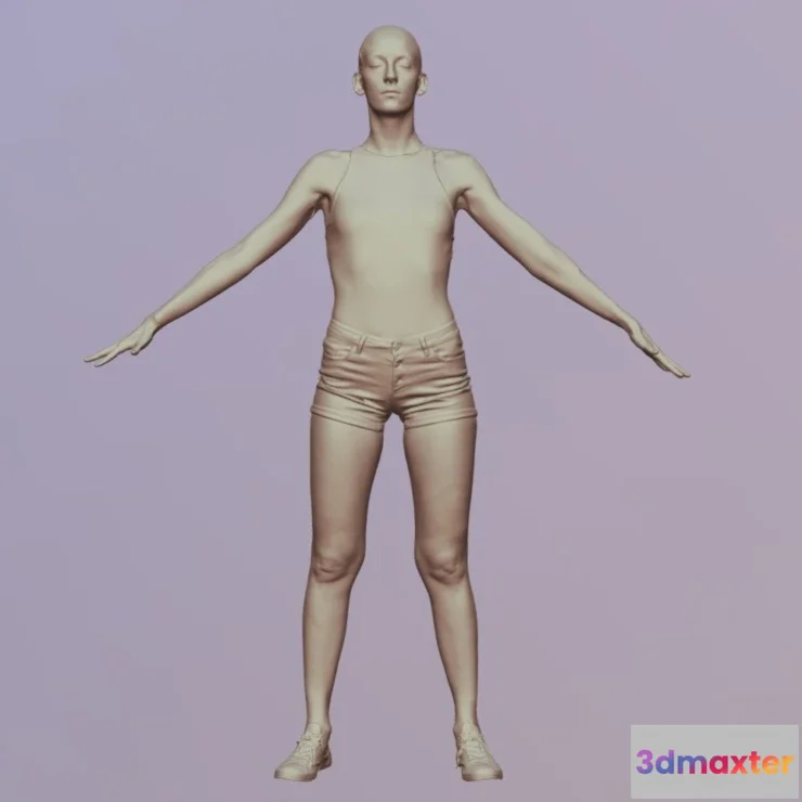 1533294 - PBR Game 3D Models - 3D Body Scan Woman 3D Max