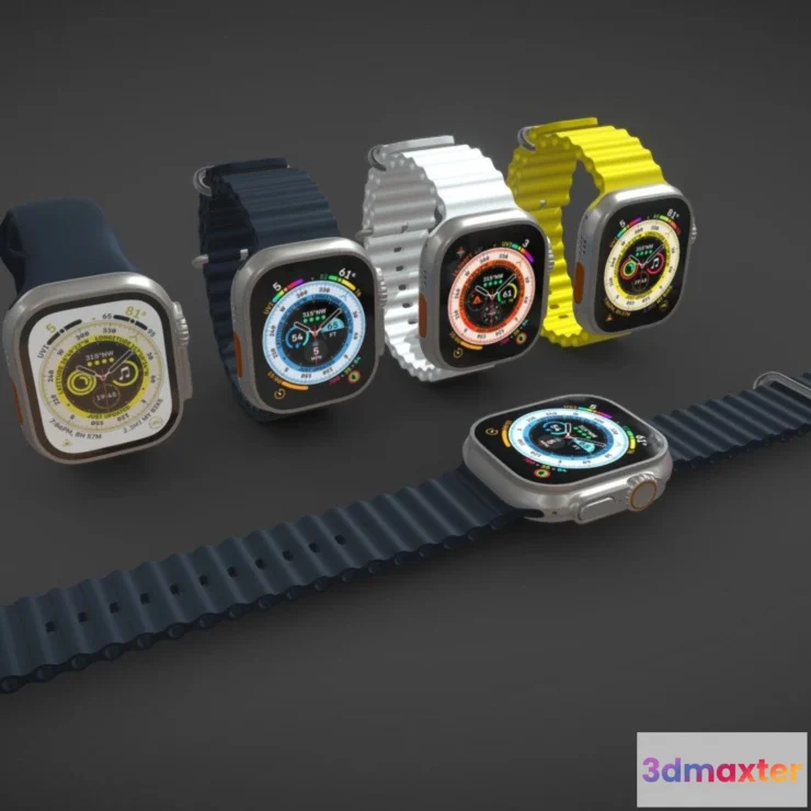 1533302 - PBR Game 3D Models - Apple Watch Ultra All Colors 3D Max