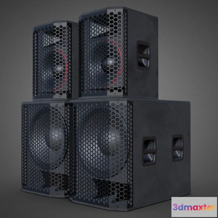 1533314 - PBR Game 3D Models - Big Speakers 3D Max