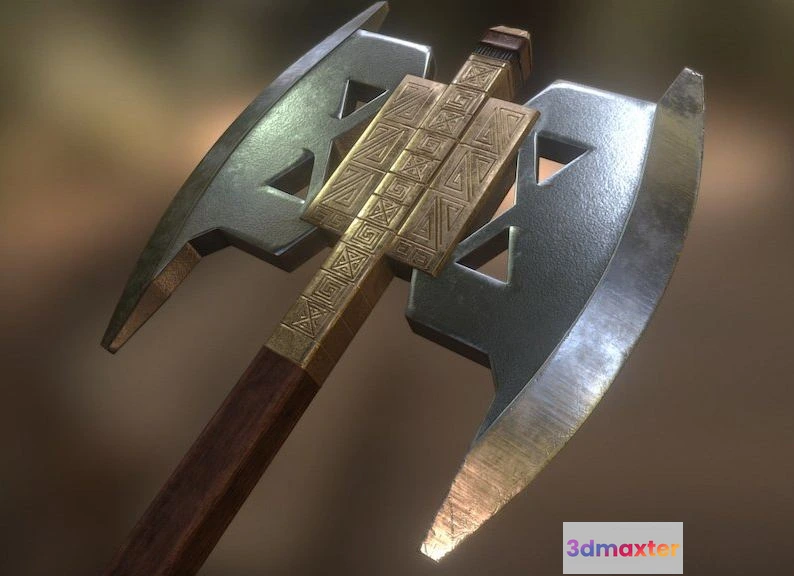 1533352 - PBR Game 3D Models - Gimli Axe Lotr 3D Max