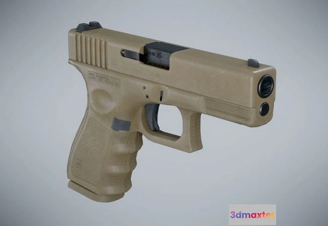 1533384 - PBR Game 3D Models - Glock 19 Desert 3D Max