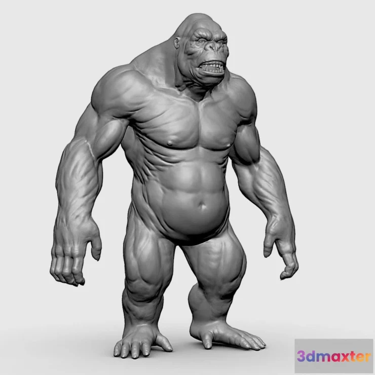1533418 - PBR Game 3D Models - Gorilla Topology Uv Map 3D Max