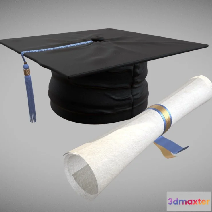 1533428 - PBR Game 3D Models - Graduation Cap 3D Max