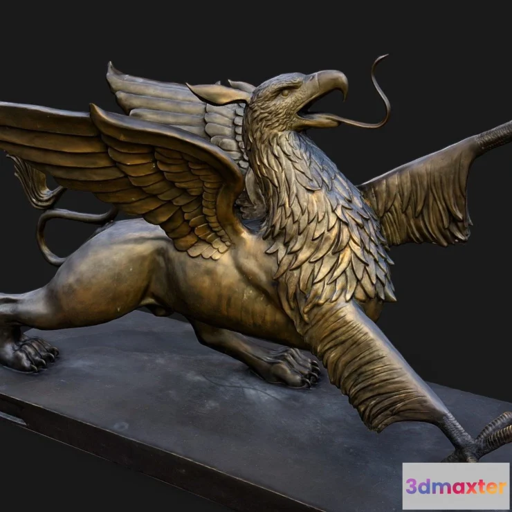 1533462 - PBR Game 3D Models - Griffin Statue Rostocker Greif 3D Max