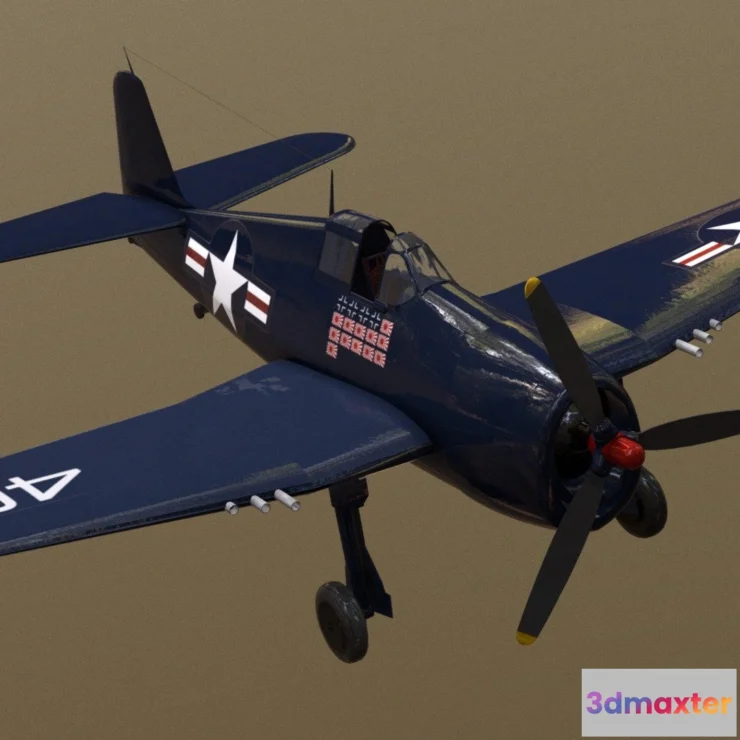 1533472 - PBR Game 3D Models - Grumman F6f Hellcat 3D Max