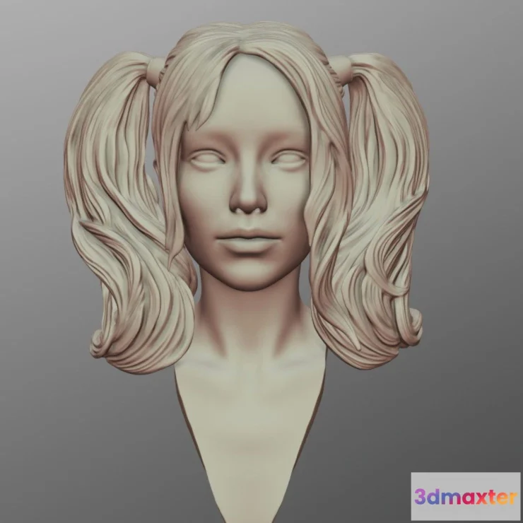 1533514 - PBR Game 3D Models - Hair 12 3D Max