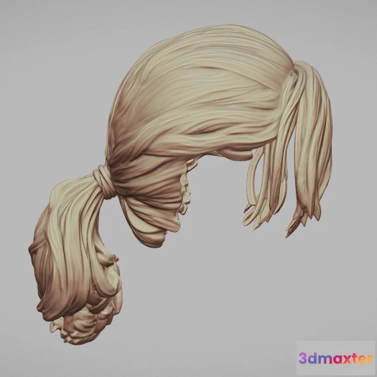 1533536 - PBR Game 3D Models - Hair 44 3D Max
