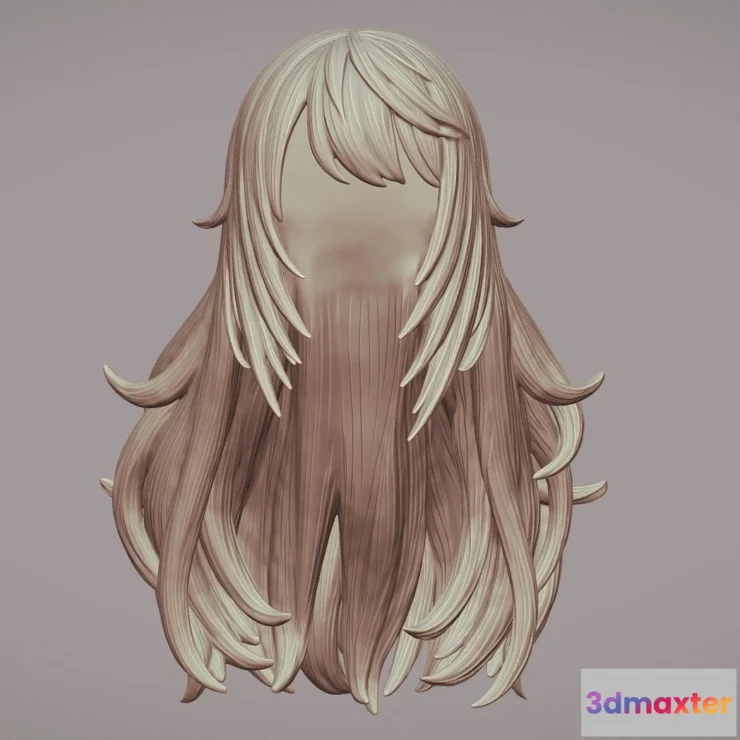 1533544 - PBR Game 3D Models - Hair 49 3D Max