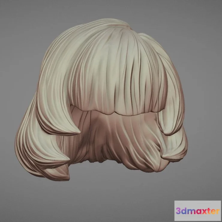 1533546 - PBR Game 3D Models - Hair 50 3D Max
