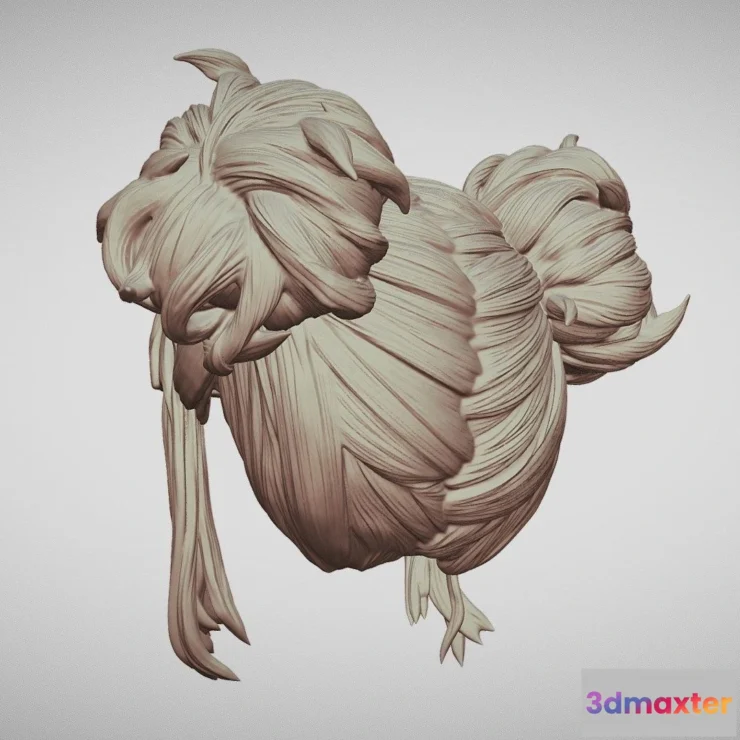 1533568 - PBR Game 3D Models - Hair 69 3D Max