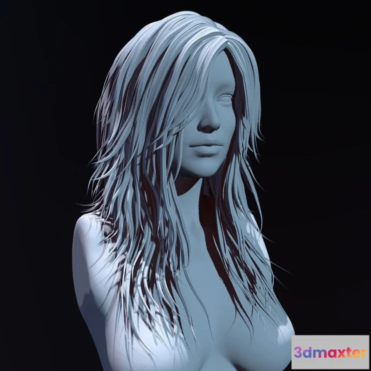 1533584 - PBR Game 3D Models - Hair Sculpt 1 3D Max