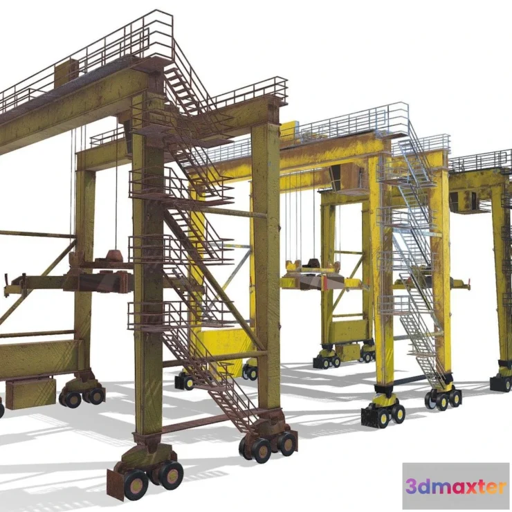 1533614 - PBR Game 3D Models - Harbour Crane 3D Max