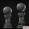 1533674 - PBR Game 3D Models - Hercules Holding Globe 3D Printing 3D Max