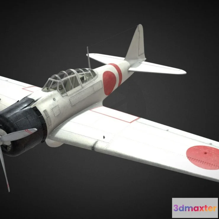 1533694 - PBR Game 3D Models - Highpoly Mitsubishi A6m Zero 3D Max
