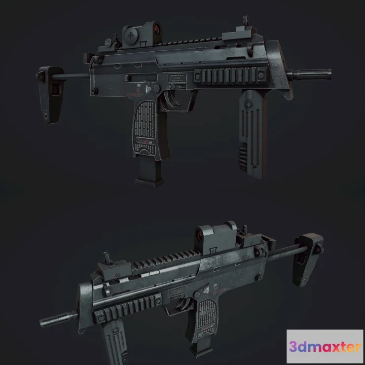 1533714 - PBR Game 3D Models - HK MP7 3D Max