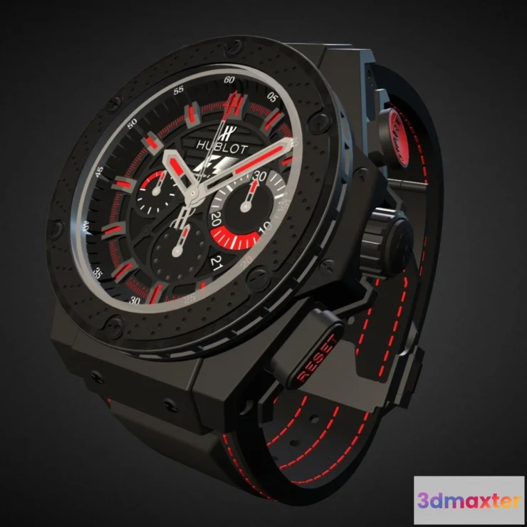 1533796 - PBR Game 3D Models - Hublot King Power F1 Watch 3D Max