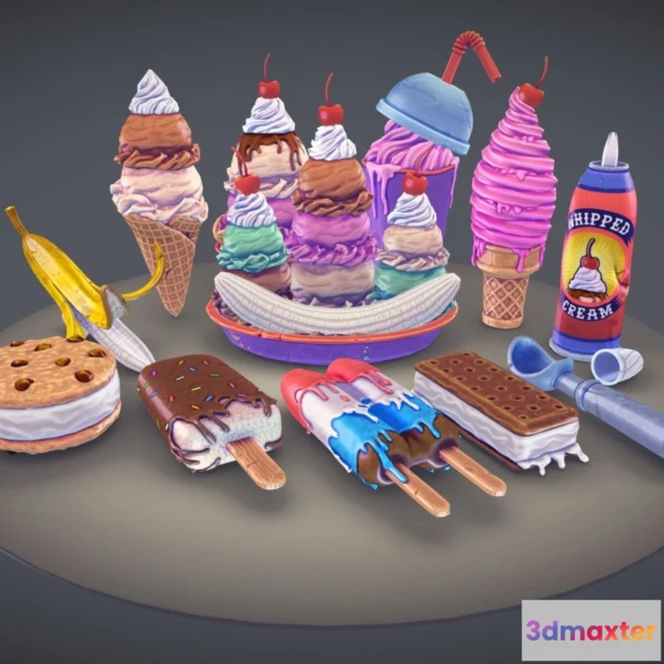 1533860 - PBR Game 3D Models - Ice Cream 3D Max