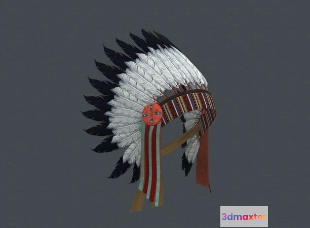1533918 - PBR Game 3D Models - Indian headdress 3D Max