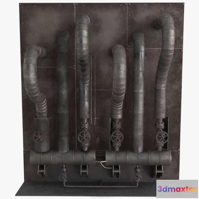 1533926 - PBR Game 3D Models - Industrial Pipes 3D Max