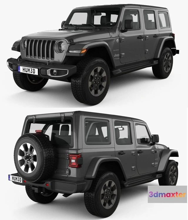 1534002 - PBR Game 3D Models - Jeep Wrangler Unlimited Sahara 2018 3D Max