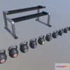 1534080 - PBR Game 3D Models - Kettlebell Rack 3D Max