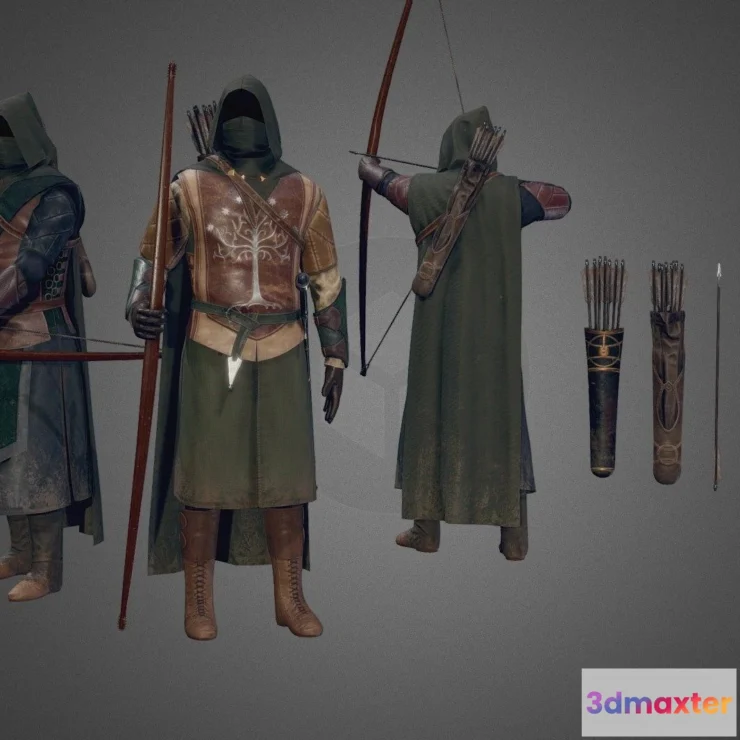 1534102 - PBR Game 3D Models - Kingdoms Of Arda Ithilien Rangers 3D Max