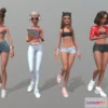 1534140 - PBR Game 3D Models - Lady Bundle Pack 2 3D Max