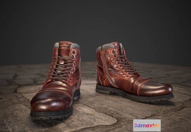1534196 - PBR Game 3D Models - Leather boots 3D Max