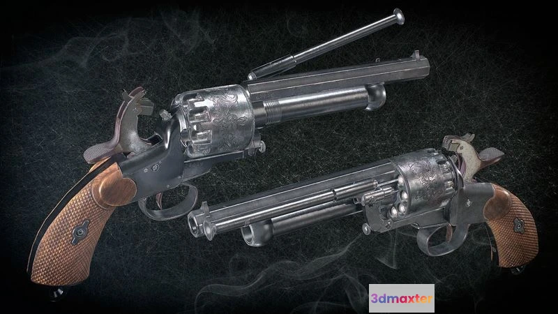 1534206 - PBR Game 3D Models - LeMat Revolver 3D Max