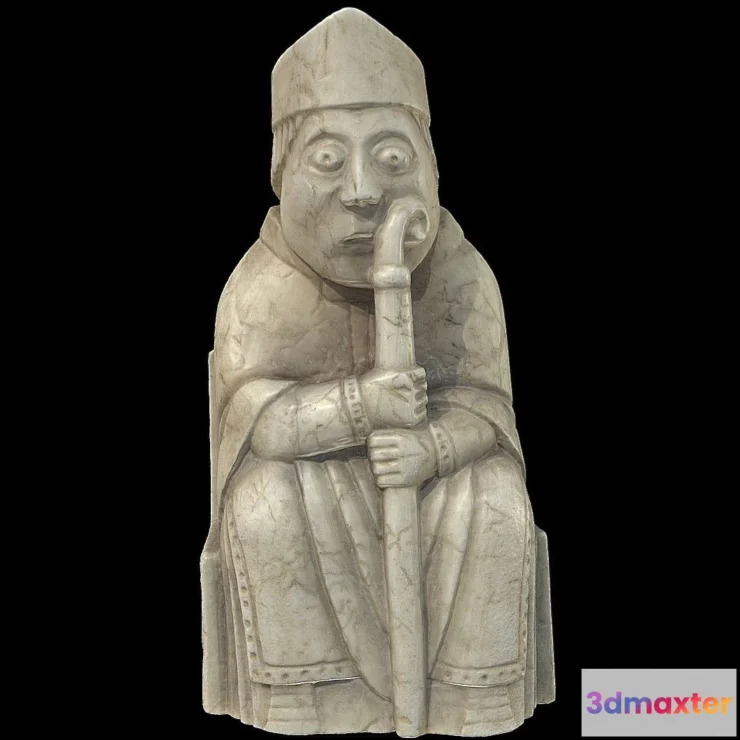 1534226 - PBR Game 3D Models - Lewis Chess Piece Hns 26 3D Max