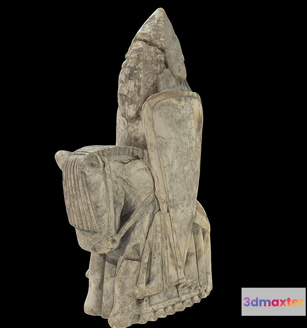 1534232 - PBR Game 3D Models - Lewis Chess Piece Knight Hns 27 3D Max