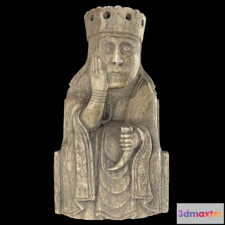 1534238 - PBR Game 3D Models - Lewis Chess Piece Queen Hns 23 3D Max