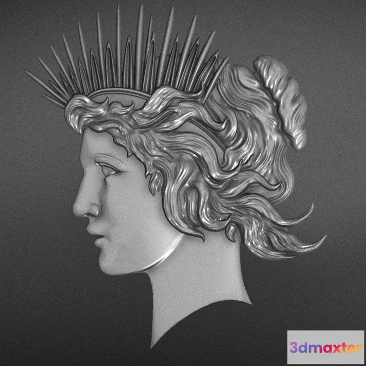 1534248 - PBR Game 3D Models - Liberty Head Relief 3D Max