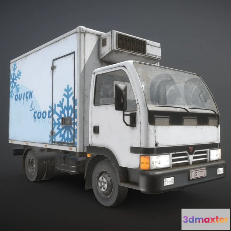 1534258 - PBR Game 3D Models - Light Truck Refrigerated Low Poly 3D Max