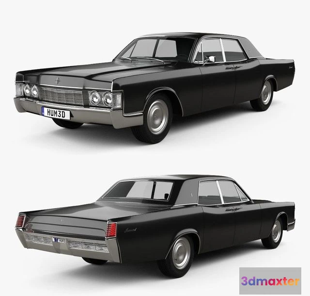 1534266 - PBR Game 3D Models - Lincoln Continental sedan 1968 3D Max