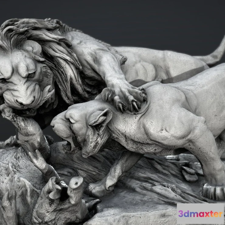 1534272 - PBR Game 3D Models - Lion And Lioness 3D Max