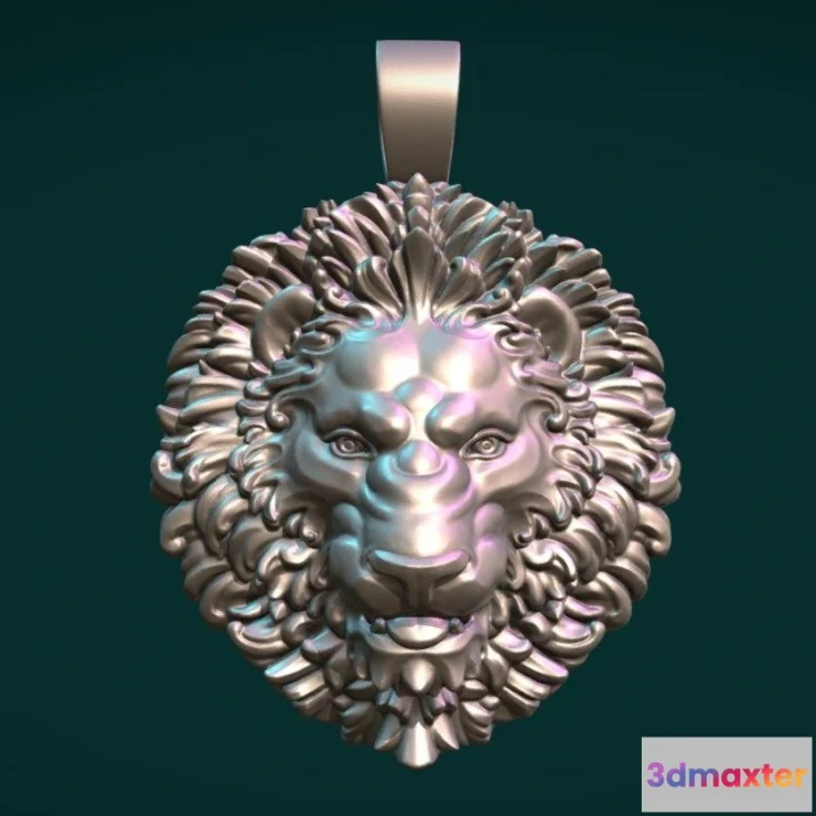1534278 - PBR Game 3D Models - Lion Head Pendant 3D Max