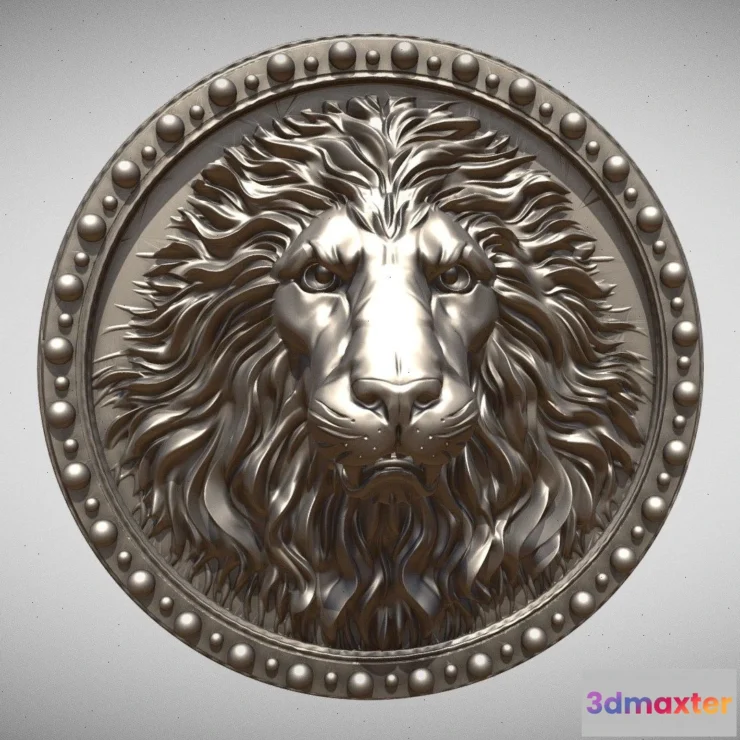 1534280 - PBR Game 3D Models - Lion Medallion 3D Max