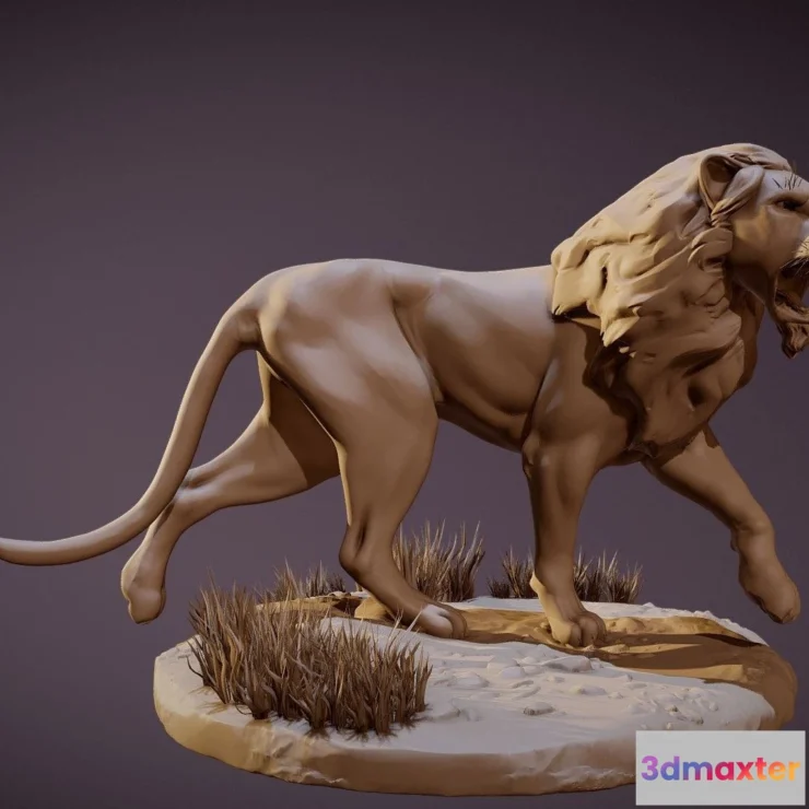 1534284 - PBR Game 3D Models - Lion Sculpt 3D Max