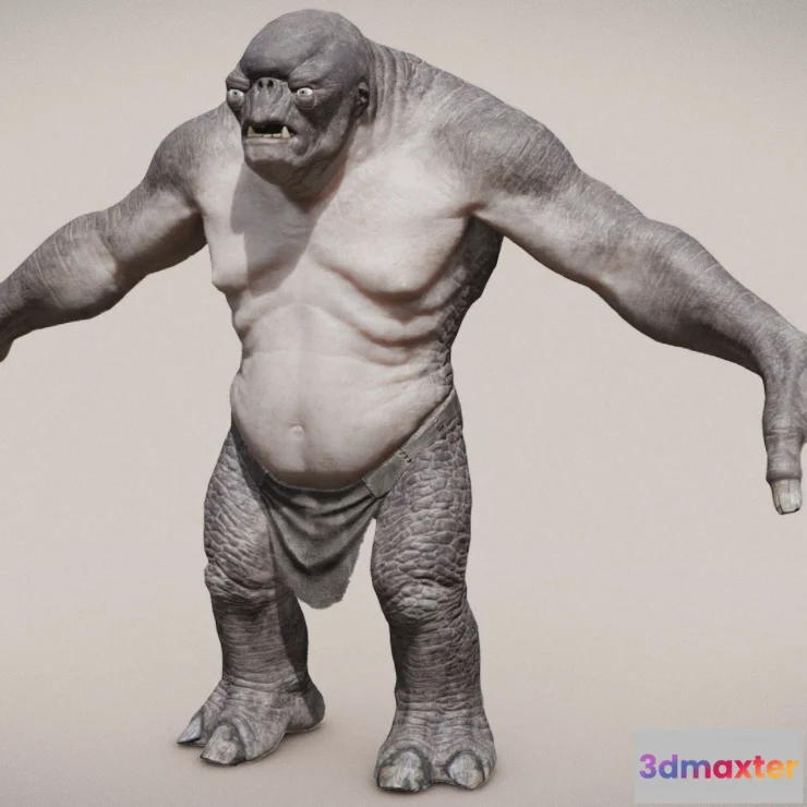 1534324 - PBR Game 3D Models - Lotr Cave Troll For Animatingrigging 3D Max