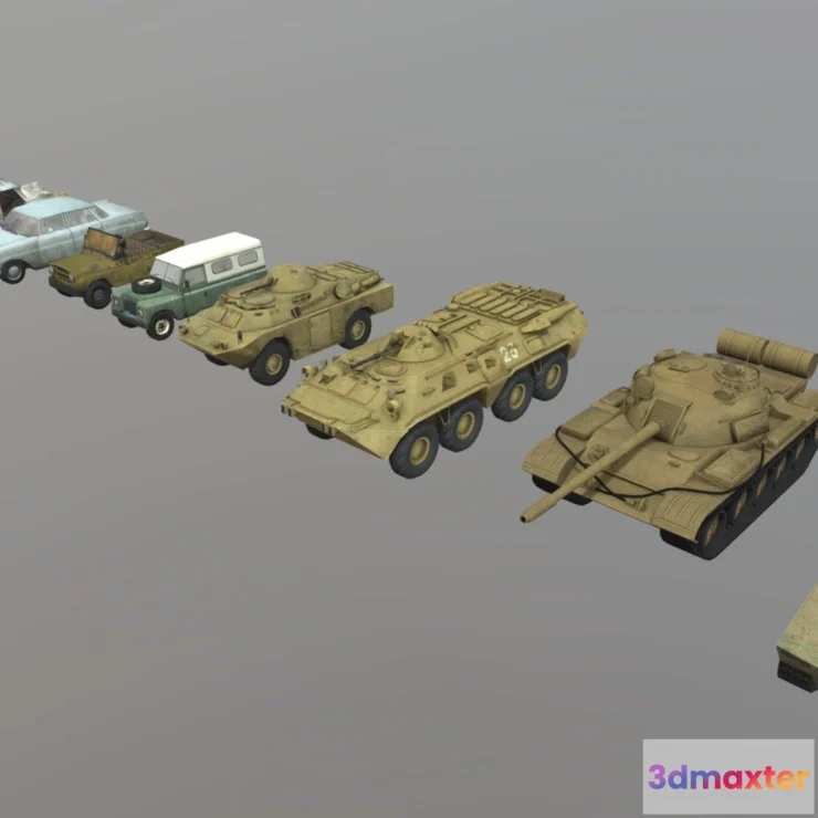 1534348 - PBR Game 3D Models - Low Poly 3D Vehicle Game Pack 3D Max