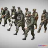1534352 - PBR Game 3D Models - Low Poly Army Man Character Pack Animated 3D Max