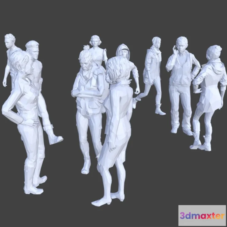 1534376 - PBR Game 3D Models - Low Poly People Collection 1 3D Max