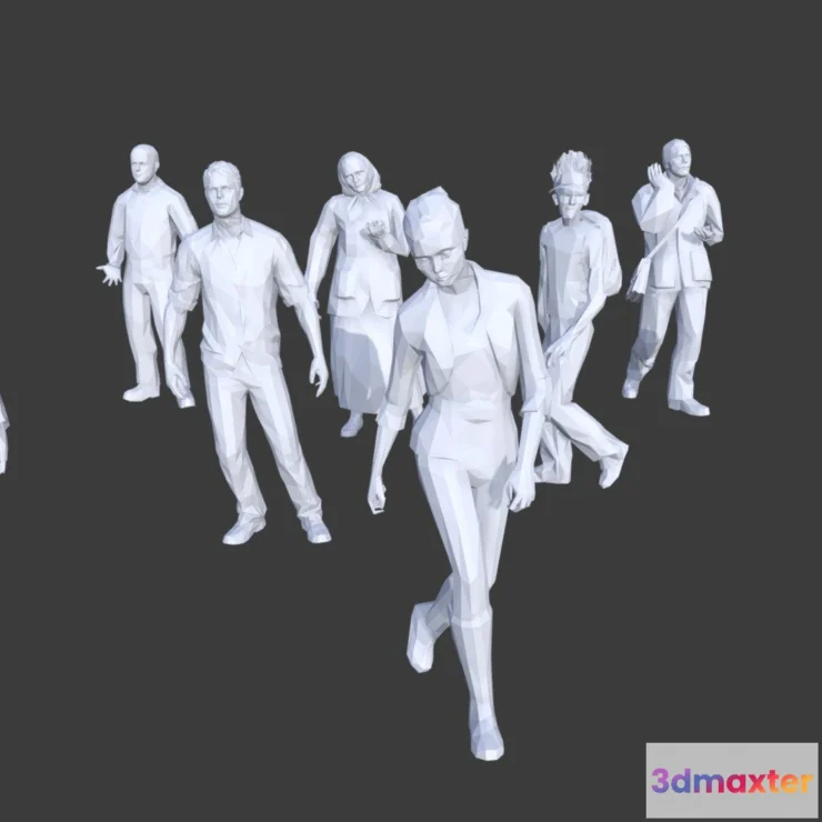 1534378 - PBR Game 3D Models - Low Poly People Collection 14 3D Max