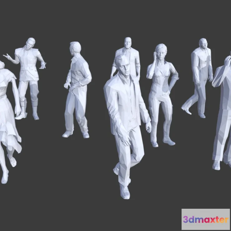 1534380 - PBR Game 3D Models - Low Poly People Collection 18 3D Max