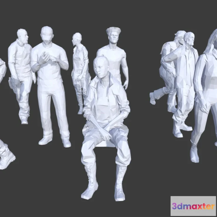 1534382 - PBR Game 3D Models - Low Poly People Collection 3 3D Max